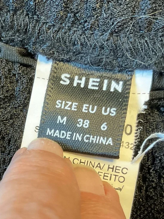 🤩SHEIN Women’s Black Lace Elastic Waist Straight pants - size 6 - Picture 9 of 9